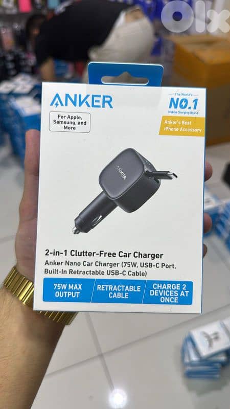 Anker 2 in 1 nano car charger 75w 0