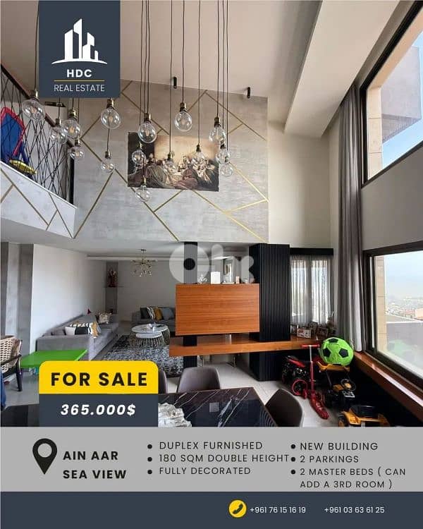 Ain Aar Double height 190 sqm Duplex with open sea view 0