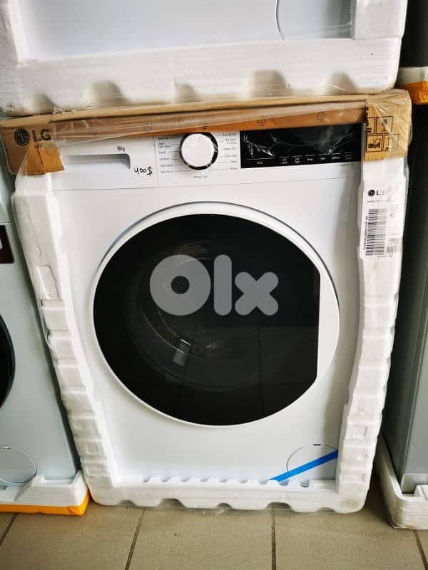 Washer LG 8kg White غسالة ال جي إنفرتر 0
