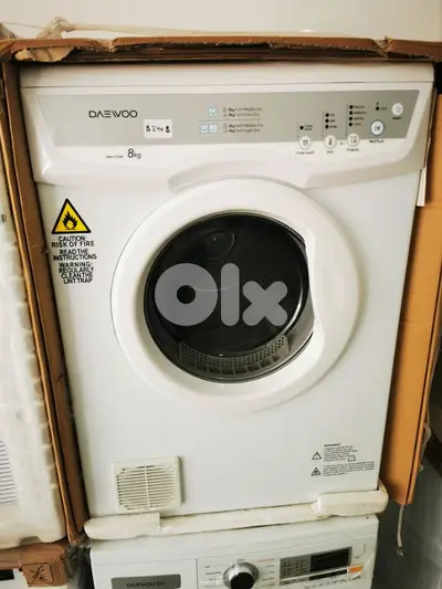 Dryer Daewoo 8kg White نشافة دايو لون أبيض