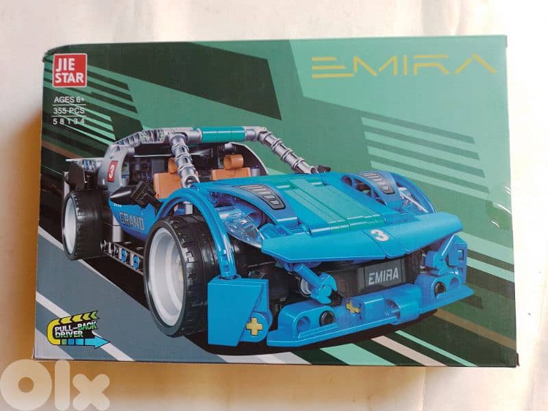 355 pieces building blocks pull back racing car 0