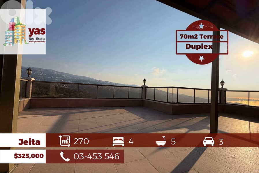 Jeita 270m2 | 70m2 Terrace | Duplex | New | Impressive View  |Catch|GA 0