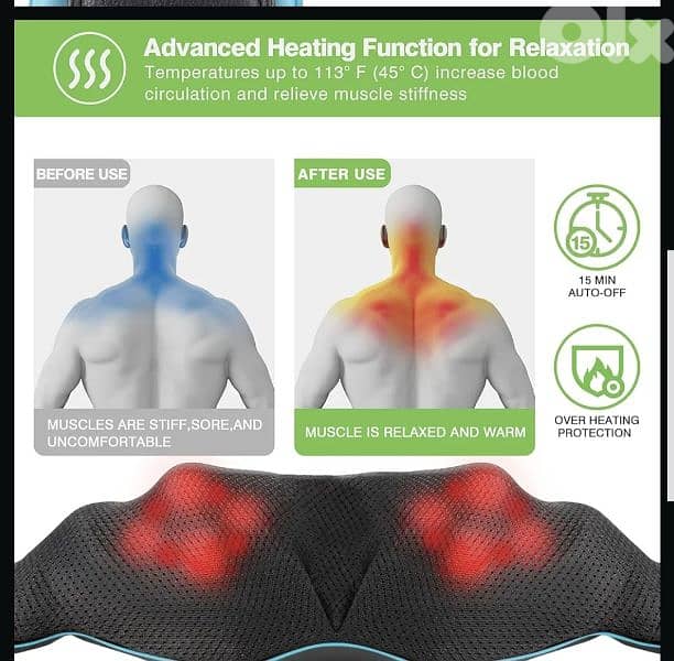 cotsoco Neck Massager, Shiatsu Neck and Back Massager& Heat/4$delivery 4
