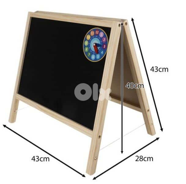 Double-sided magnetic chalk & dry erase board for kids/4' delivery 2