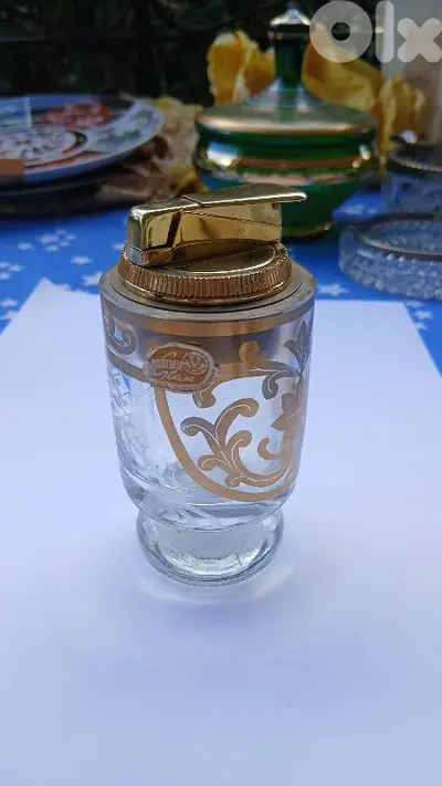 Cristal Table Lighter and Ashtray