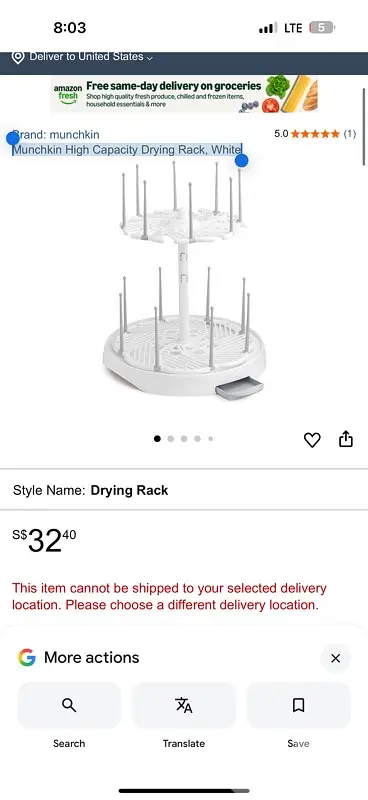 dr brown and munchin drying rack