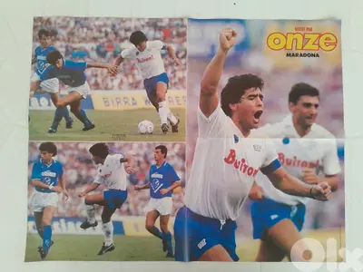 80's POSTER 55 x 42 DIEGO Maradona Naples Napoli + ELKJAER