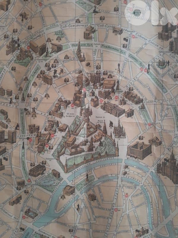 vintage USSR 1974 Detailed map of Moscow with all explanations 2
