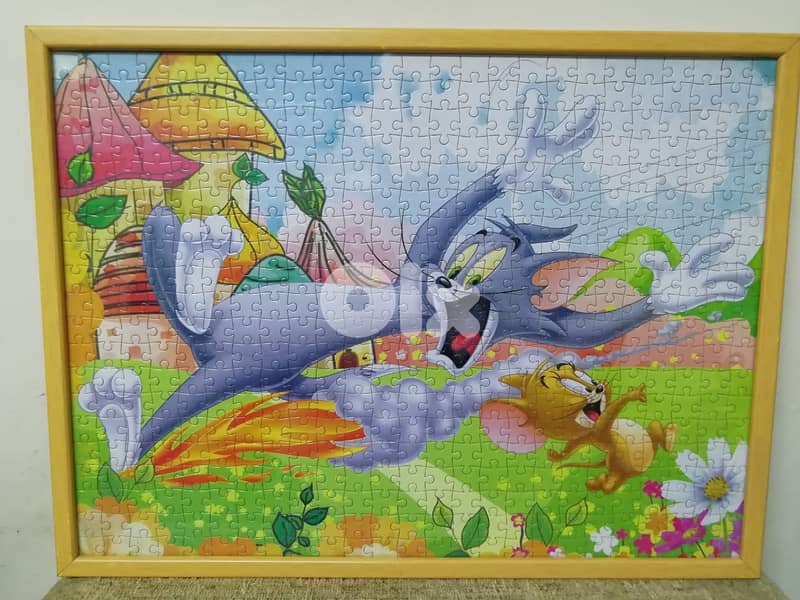 Framed with glass Tom & jerry comoleted puzzle 500 pcs 52*39cm 0
