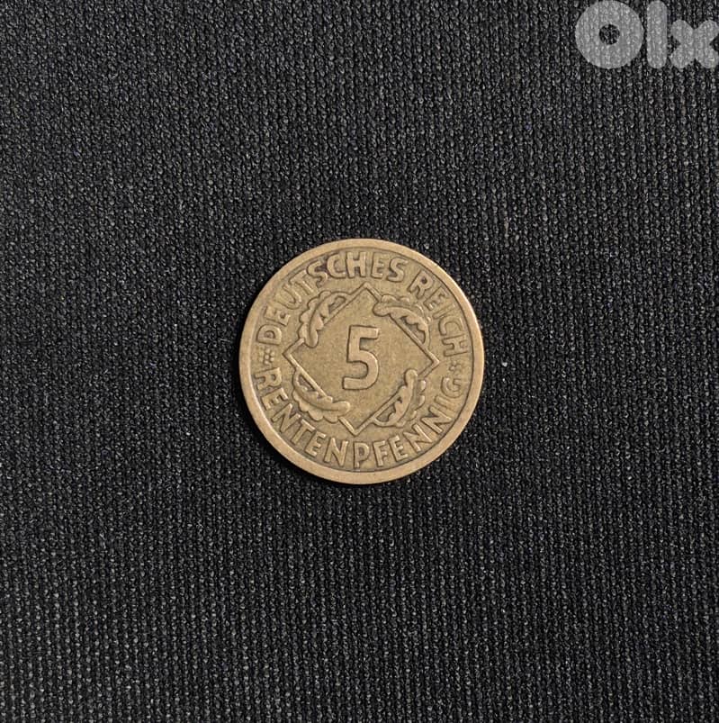 5 Rentenpfennig 1924 Coin, Deutsches Reich 0