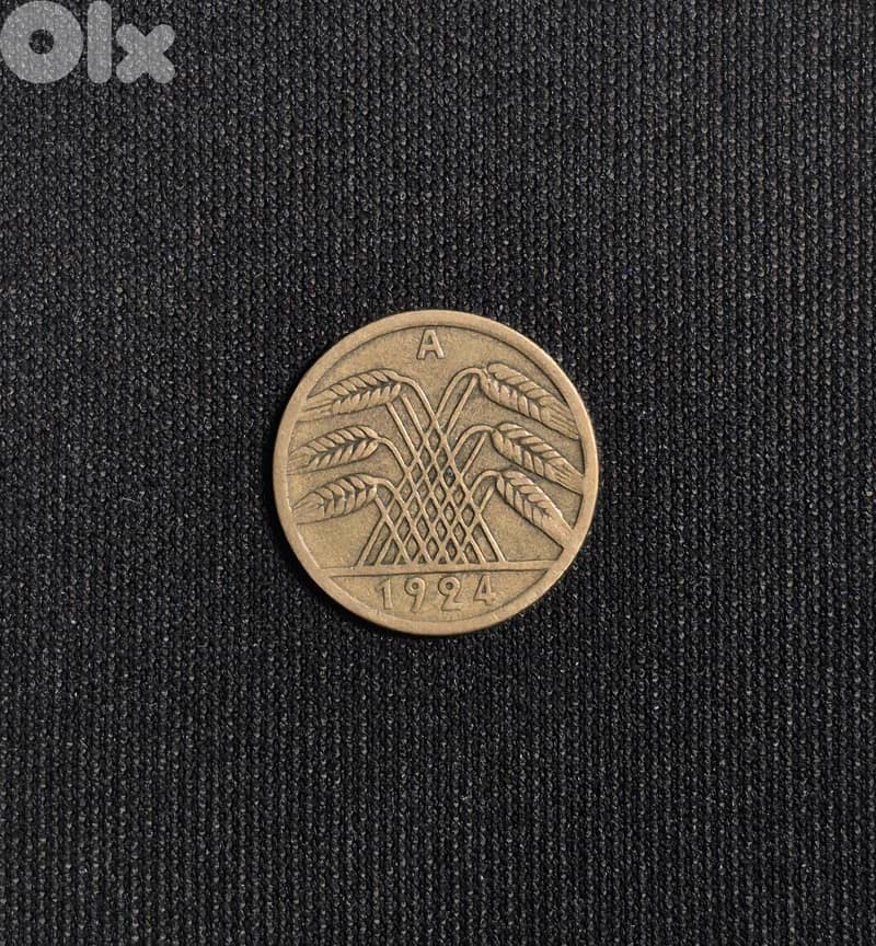 5 Rentenpfennig 1924 Coin, Deutsches Reich 1