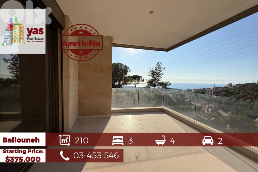 Ballouneh 210m2 | High-End | Prime Location | View |PAYMENT FACILITIES 0