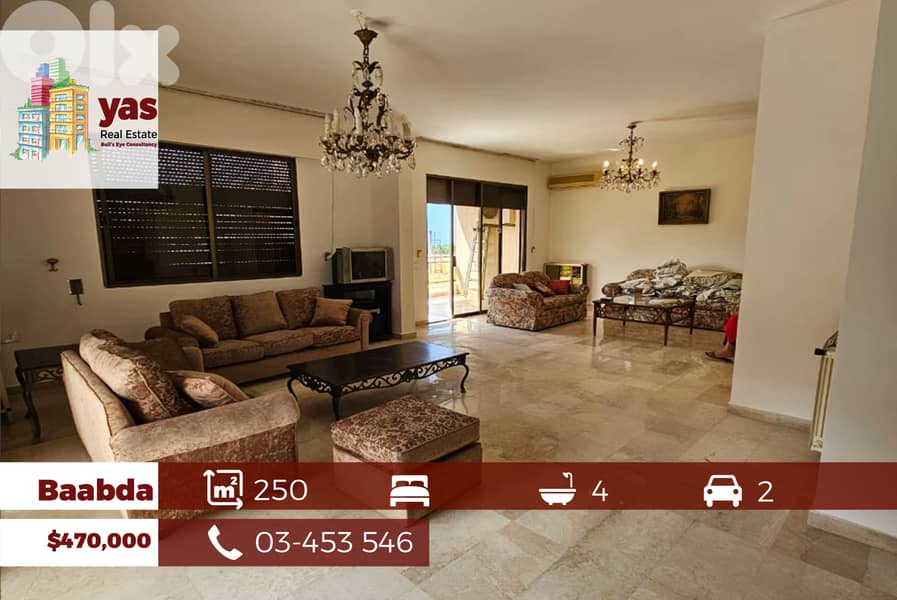 Baabda/Brazilia 250m2 | Prime Location | Quiet Street | OH 0