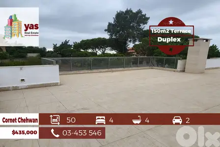 Cornet Chehwan 350m2 | 150m2 Terrace | Duplex | View | Calm Area | OH