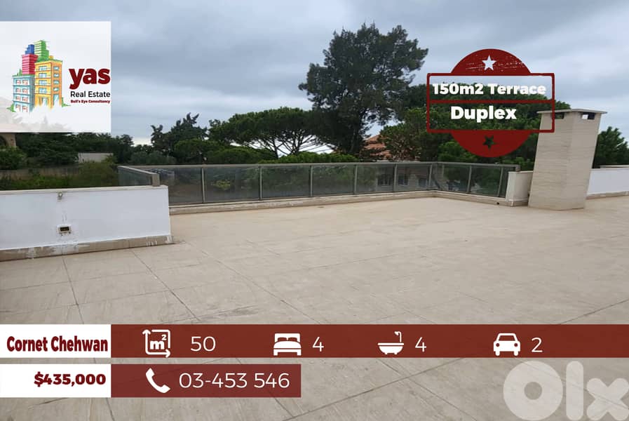 Cornet Chehwan 350m2 | 150m2 Terrace | Duplex | View | Calm Area | OH 0