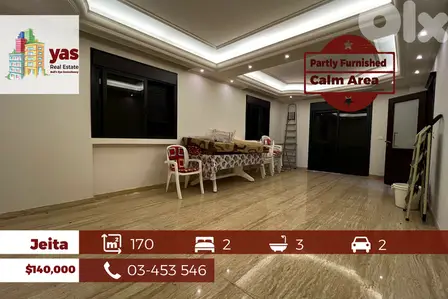 Jeita 170m2 | Partly Furnished | High End | Equipped | Calm Area | KS