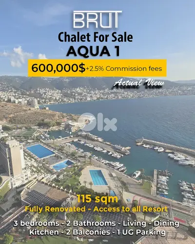 Amazing Chalet for sale in Aqua Marina 115 sqm