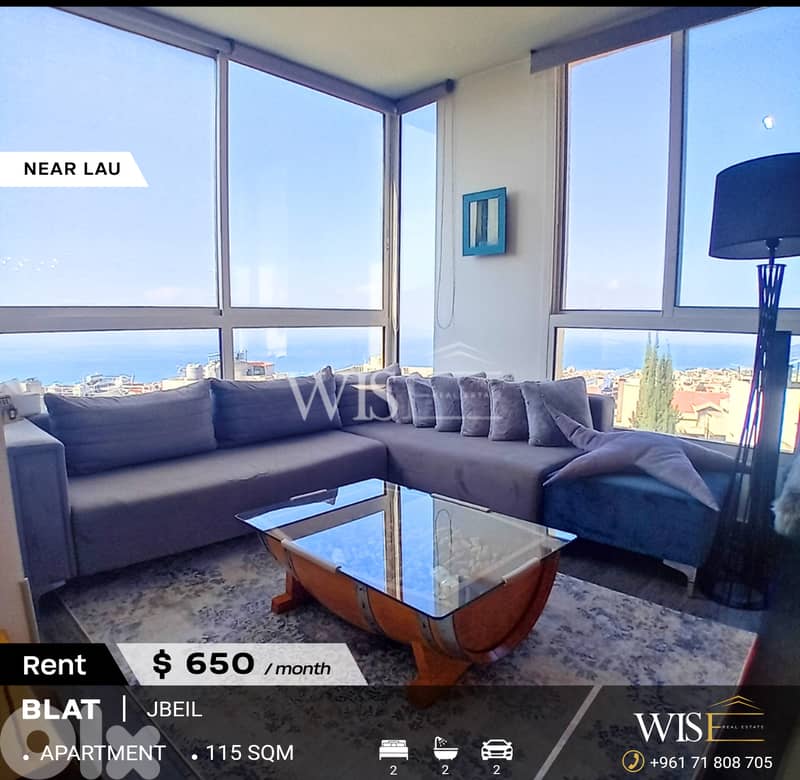 Elegant 115 SQM Fully Furnished Apartment for Rent in Blat! 0