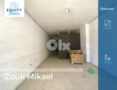 100 SQM Shop For Sale In Zouk Mikael Prime Location #RK217826