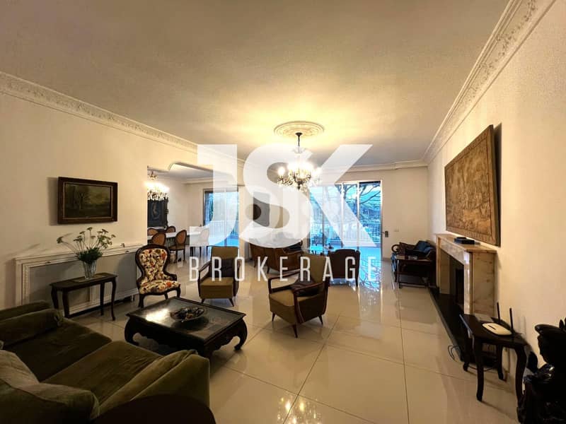 L19535 - Apartment with Garden & Mountain View For Rent in Baabdat 0
