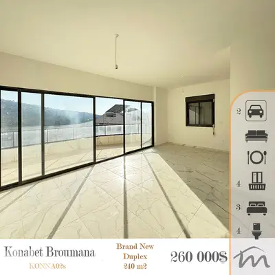 Konnabet Broumana | Signature | Brand New 240m² Duplex | 4 Balconies