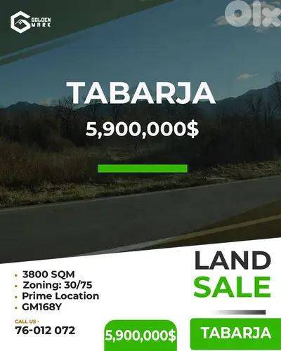 GMK168Y - Land for sale in Tabarja - أرض للبيع في طبرجا
