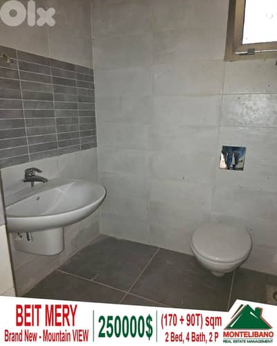 Brand New 170 sqm Apartment For Sale in Beit Mery with 90 sqm Terrace