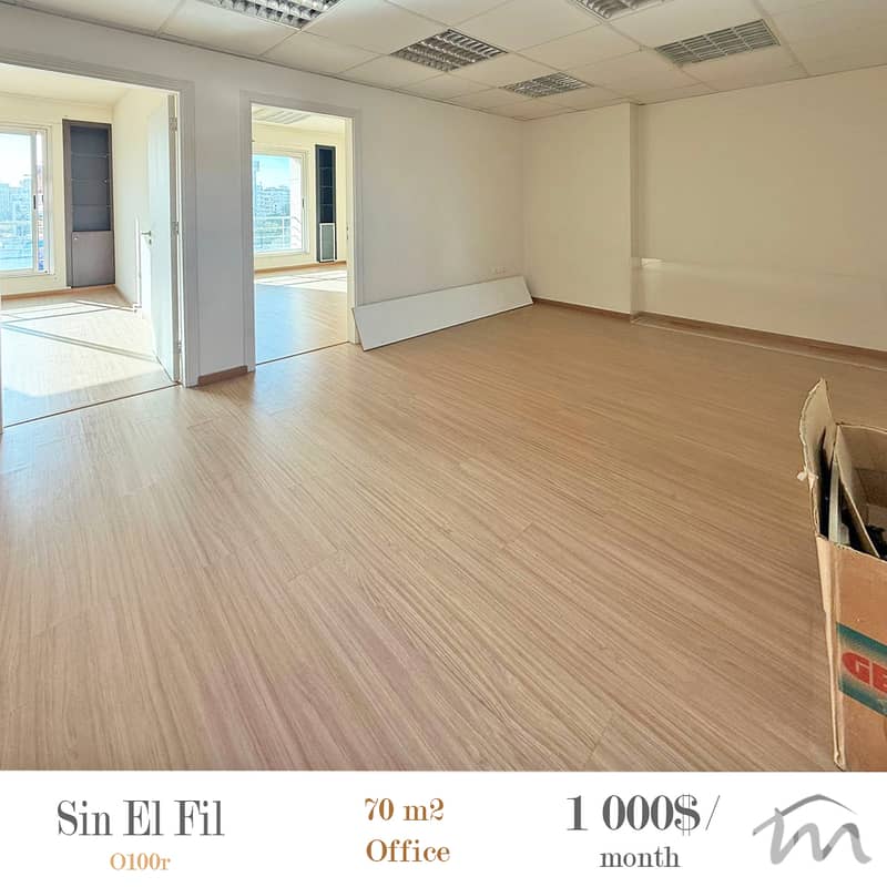 Sin El Fil | 70m² Office | Prime Location | Parking Spots + Visitors' 0