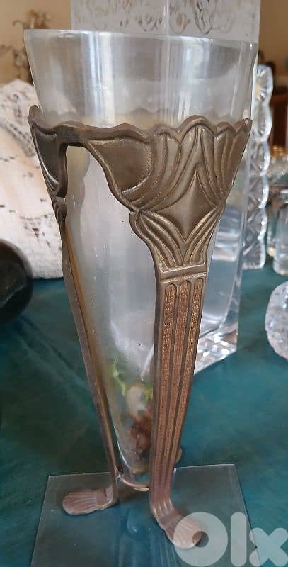 glass vase art nouveau  70th 0