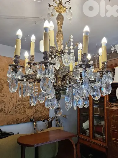 antique bronze czech chandelier bohemian crystal