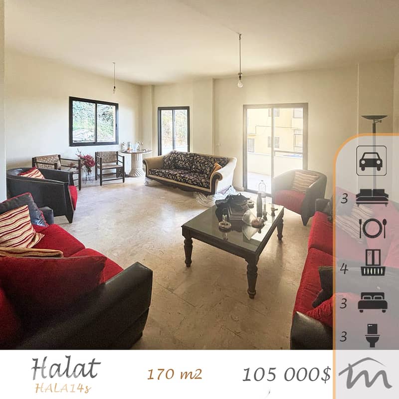 Halat | 529$/m² | 3 Bedrooms Apartment | Terrace | 4 Balconies | Catch 0