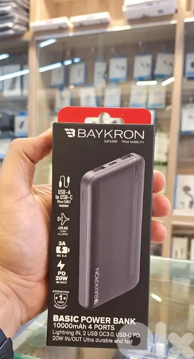 BAYKRON BASIC POWER BANK 10000MAH 4 PORTS 20WPD 3A