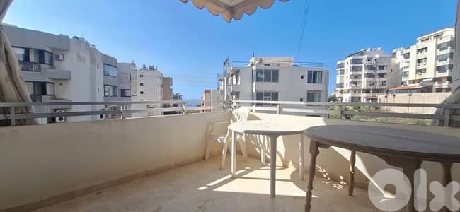 Furnished sunny apartment for rent in Naccache with partial sea view.