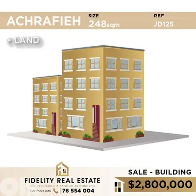 Land with Building for sale in Achrafieh JD125 أرض  للبيع في الأشرفية