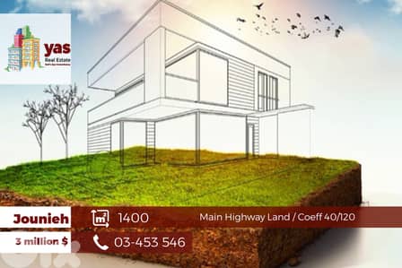 Jounieh Autrostrade Towards Beirut 1400m2 | Investment Land | GA |