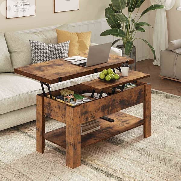 3-in-1 Multifunctional Lift-Top and Folding Coffee Table 4