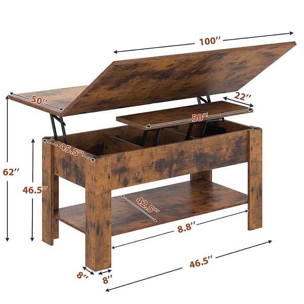 3-in-1 Multifunctional Lift-Top and Folding Coffee Table 5