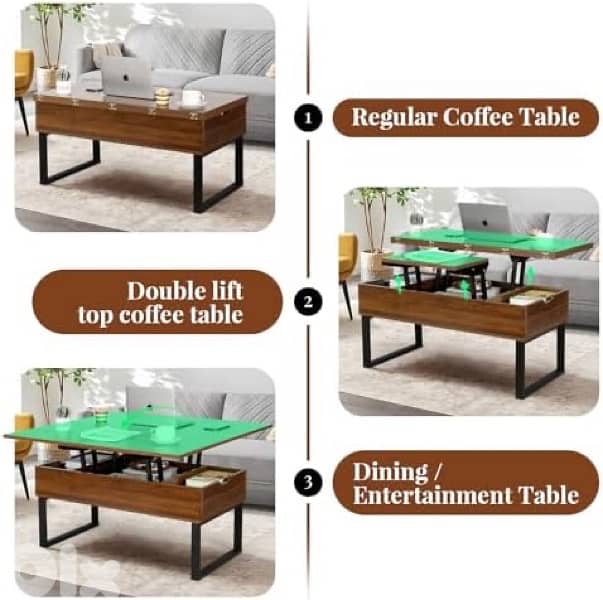 VOWNER Folding Coffee Table, 3-in-1 6