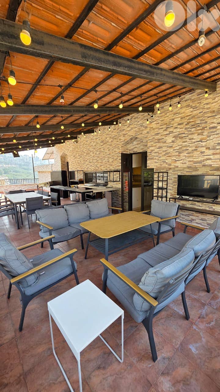 SEA VIEW FURNISHED APARTMENT IN BROUMANA WITH HUGE TERRACE, (BR-359) 0