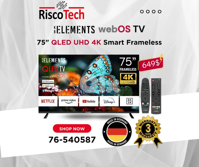 German WebOs Qled TV - UHD - 4K Smart 32” 43” 50” 55” 65” 70” 85”Inch 2