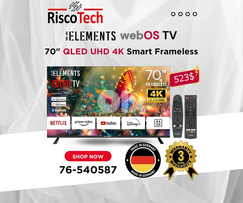 German WebOs Qled TV - UHD - 4K Smart 32” 43” 50” 55” 65” 70” 85”Inch 3