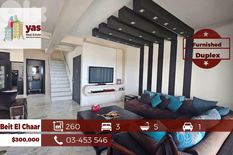 Beit El Chaar 260m2 | Furnished Duplex | Panoramic View | Catch | OH 0