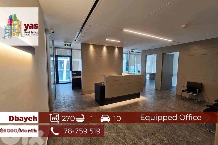 Dbayeh/Waterfront 270m2 | Equipped Office | Luxury | MJ 0