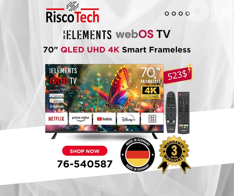 German - WebOs Qled TV - UHD 4K Smart 32” 43” 50” 55” 65” 70” 85”Inch 3