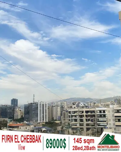 145 sqm Apartment For Sale in Furn El Chebbak with View