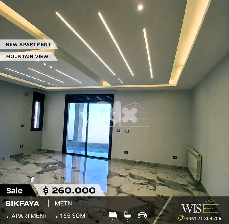 Stunning 165 SQM Brand New Apartment for SALE in Bikfaya! 0