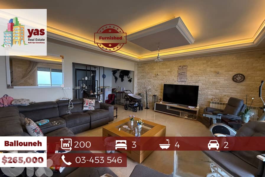 Ballouneh 200m2 | Furnished | Upgraded | Panoramic View | Catch| BG 0