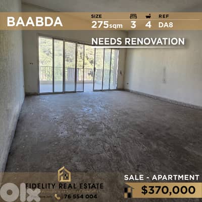Apartment for sale in Baabda DA8 شقة للبيع في بعبدا