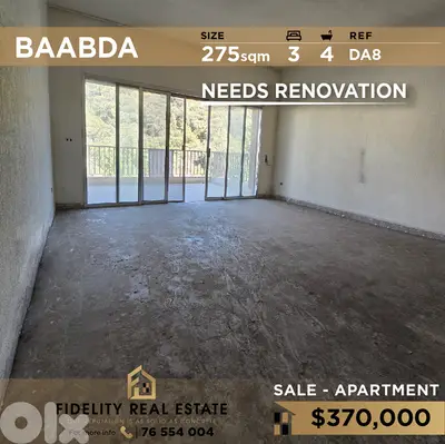 Apartment for sale in Baabda DA8 شقة للبيع في بعبدا