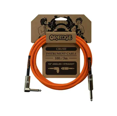 Orange Crush 10' Instrument Cable, Angled to Straight Connector